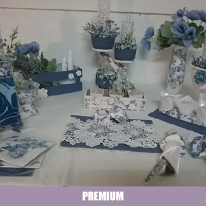 Premium Table – Blue & White