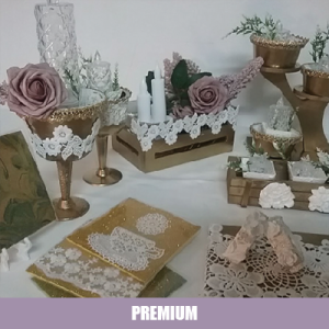 Premium Table – Gold & White