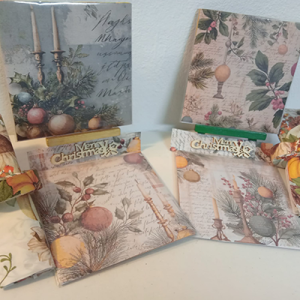 Christmas Coaster Card Pack 4 – Handmade Festive Gift Set
