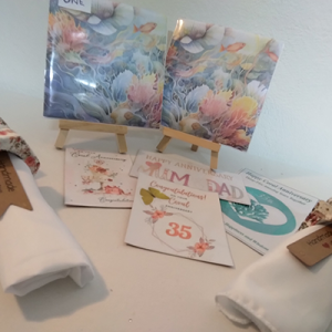 Coral Wedding Anniversary Coaster Cards – 35th Anniversary Gift Set