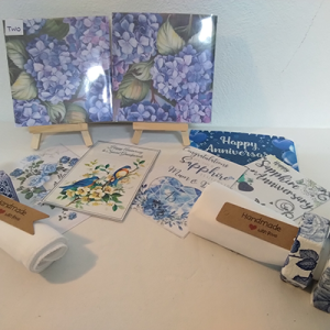 Sapphire Wedding Anniversary Coaster Cards – 45th Anniversary Gift Set