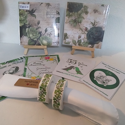 Emerald Wedding Anniversary Coaster Cards