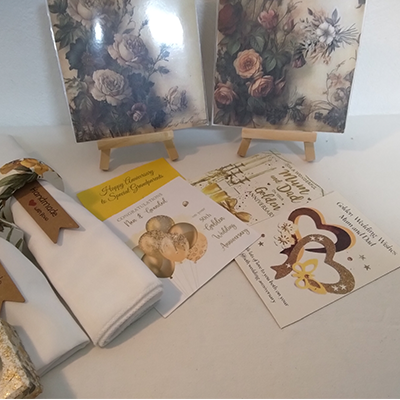 Golden Wedding Anniversary Coaster Cards