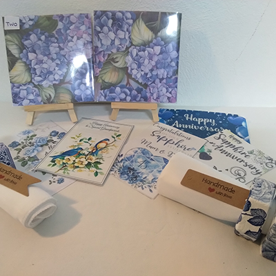 Sapphire Wedding Anniversary Coaster Cards